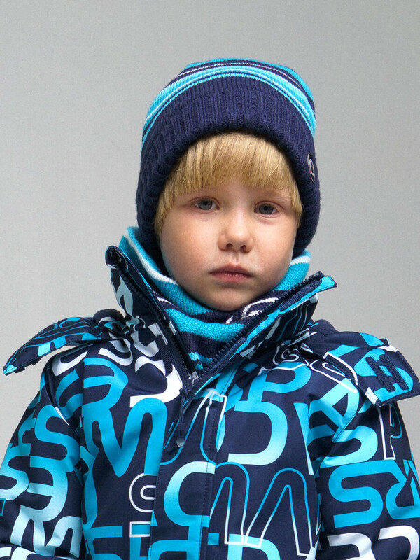 Комплект трикотажный для мальчиков: шапка, снуд