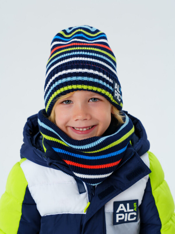 Комплект трикотажный для мальчиков: шапка, снуд