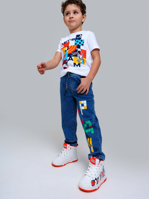 Брюки текстильные джинсовые для мальчиков