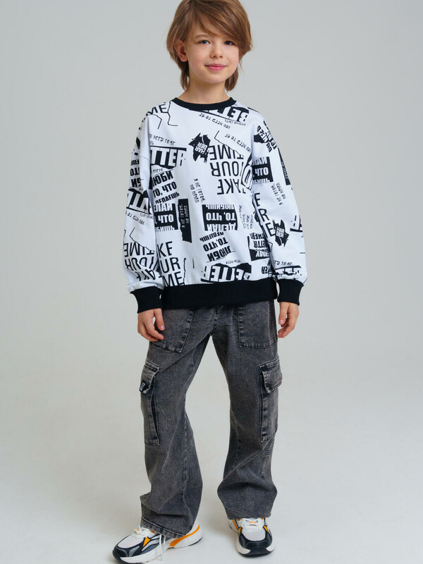 Брюки текстильные джинсовые для мальчиков