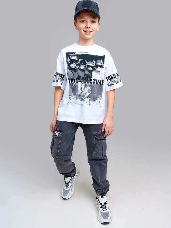 Брюки текстильные джинсовые для мальчиков