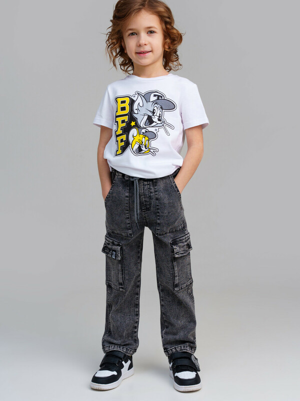 Брюки текстильные джинсовые для мальчиков