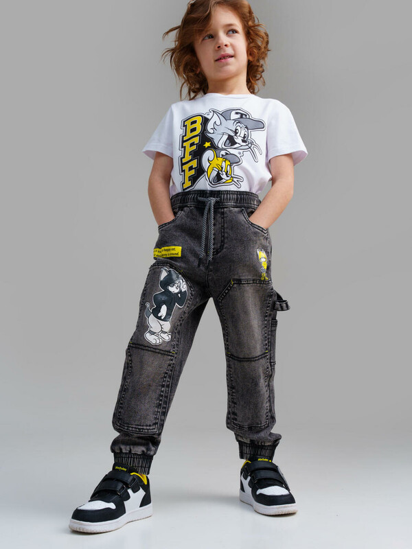 Брюки текстильные джинсовые для мальчиков