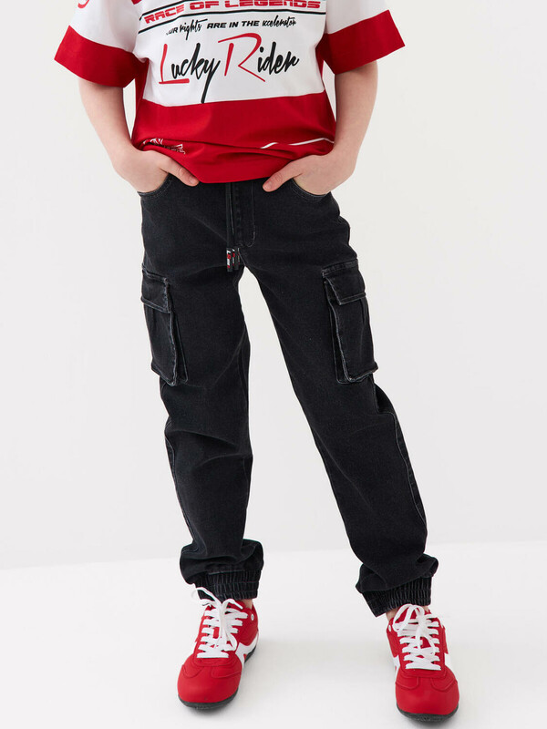 Брюки текстильные джинсовые для мальчиков