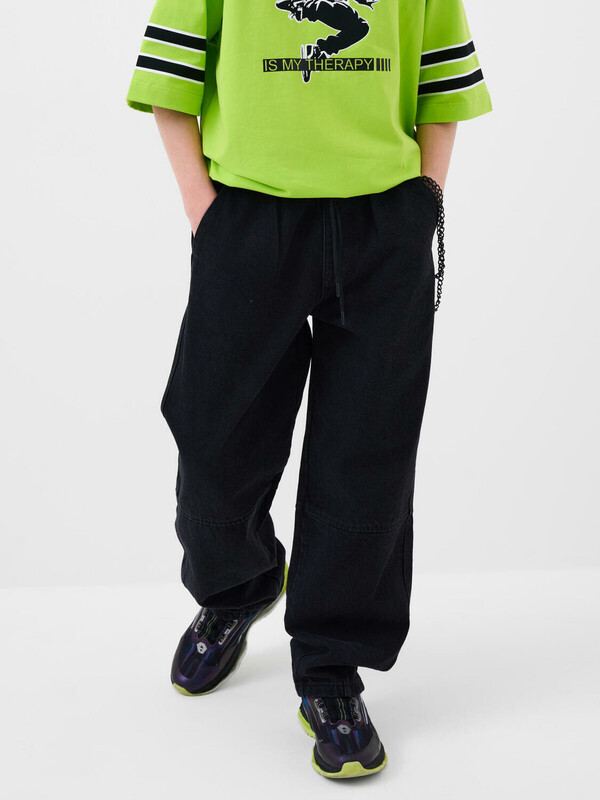 Брюки текстильные джинсовые для мальчиков