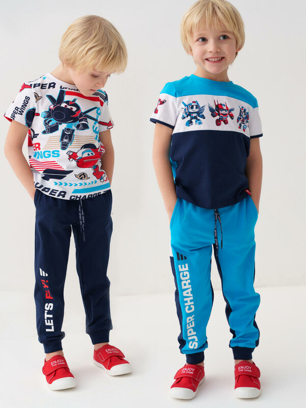 Брюки трикотажные для мальчиков, 2 пары в комплекте