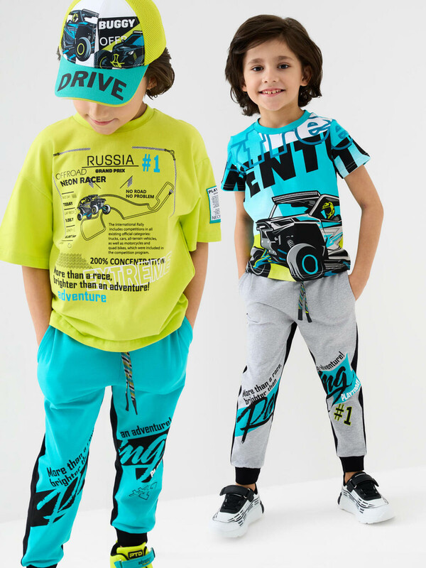 Брюки трикотажные для мальчиков, 2 пары в комплекте