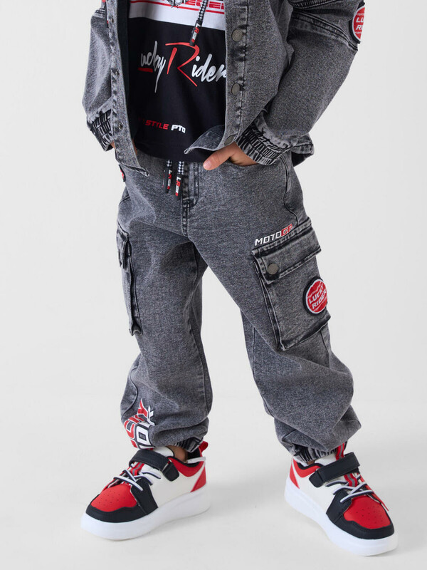 Брюки текстильные джинсовые для мальчиков