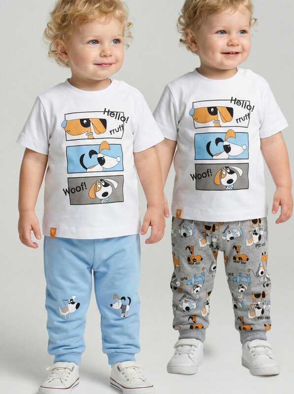 Брюки детские трикотажные для мальчиков, 2 пары в комплекте