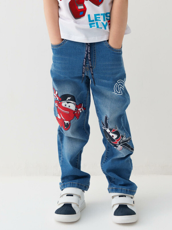 Брюки текстильные джинсовые для мальчиков