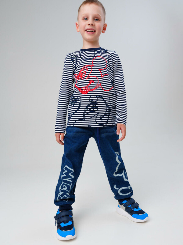 Брюки текстильные джинсовые утепленные флисом для мальчиков