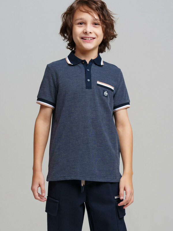 Джемпер трикотажный с воротником поло для мальчиков