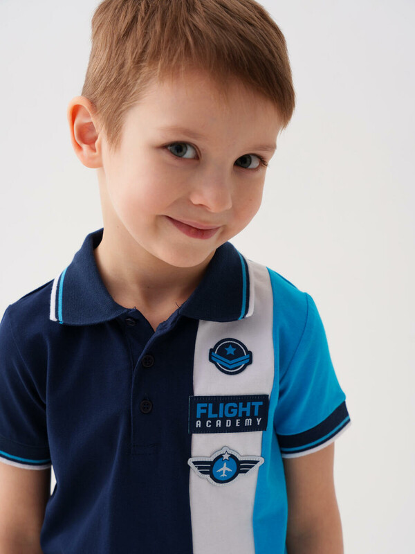 Джемпер трикотажный с воротником поло для мальчиков