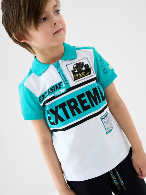 Джемпер трикотажный с воротником поло для мальчиков