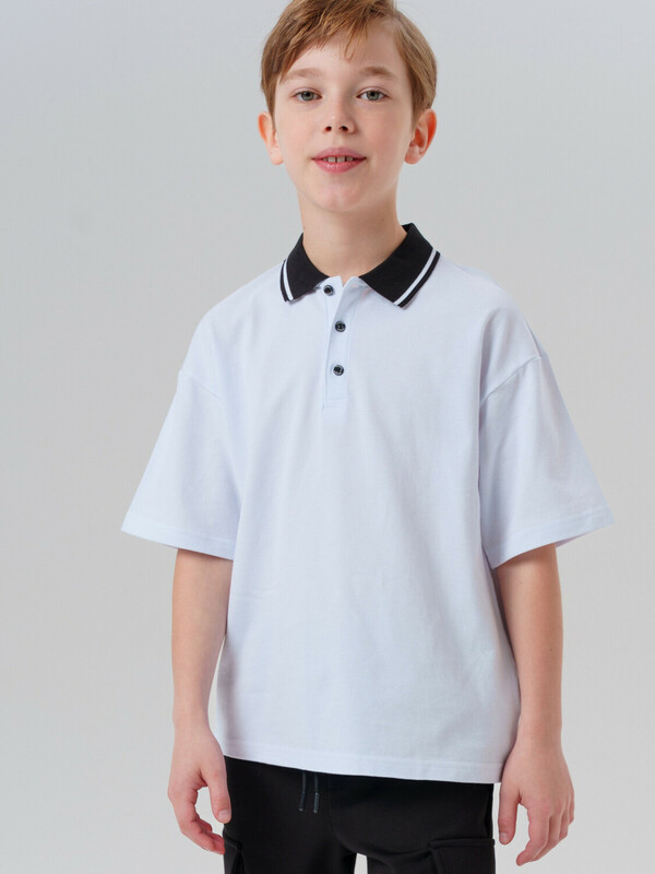 Джемпер трикотажный с воротником поло для мальчиков