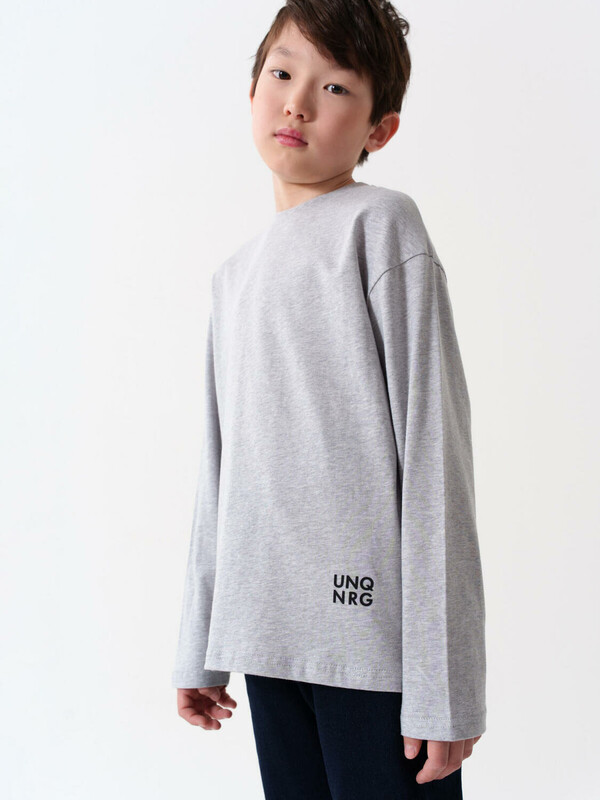 Фуфайка трикотажная для мальчиков (футболка с длинными рукавами, oversize fit)