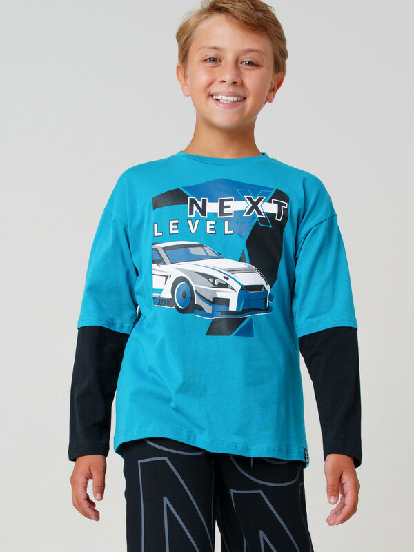 Фуфайка трикотажная для мальчиков (футболка с длинными рукавами)