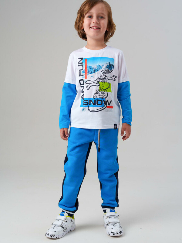 Фуфайка трикотажная для мальчиков (футболка с длинными рукавами)