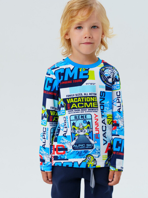 Фуфайка трикотажная для мальчиков (футболка с длинными рукавами)