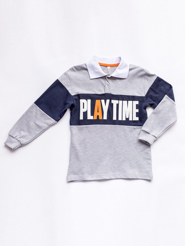 Футболка поло для мальчика с длинным рукавом (057_ОС22)