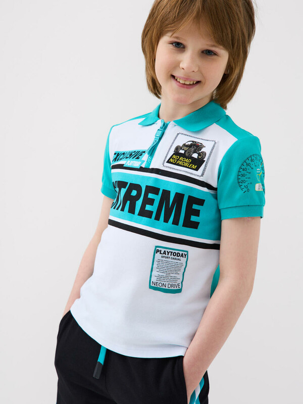 Джемпер трикотажный с воротником поло для мальчиков