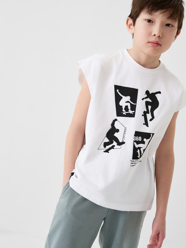 Фуфайка трикотажная для мальчиков (футболка без рукавов)