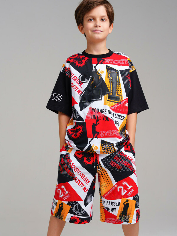 Комплект трикотажный для мальчиков: фуфайка (футболка), шорты