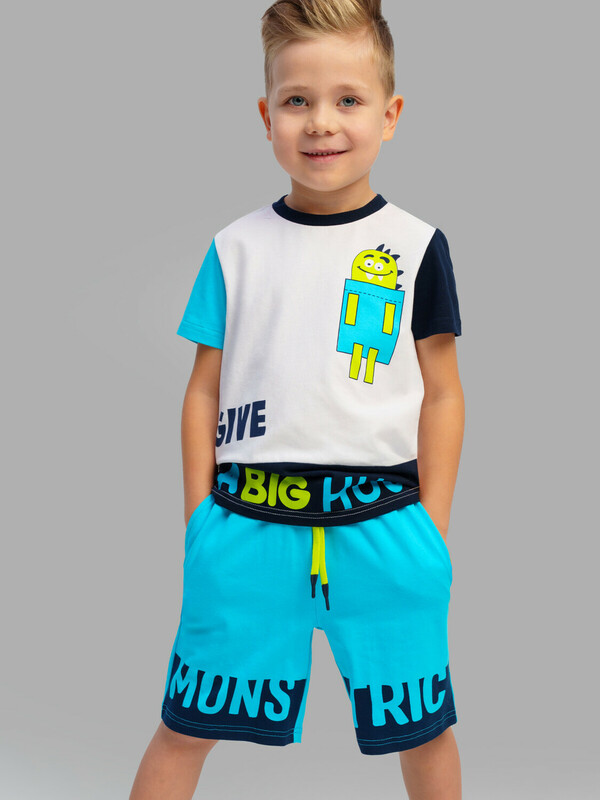 Комплект трикотажный для мальчиков: фуфайка (футболка), шорты