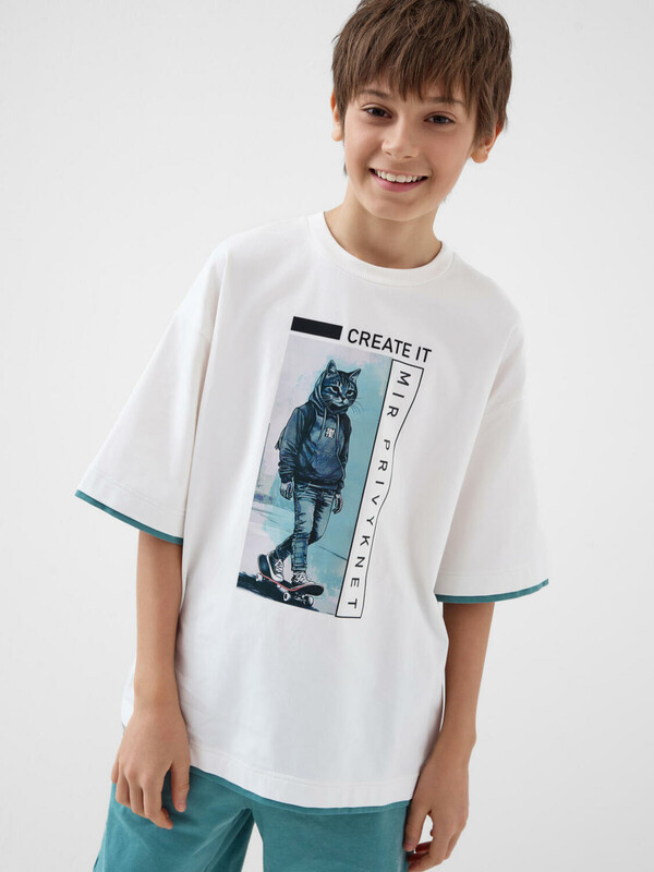 Комплект трикотажный для мальчиков: фуфайка (футболка), шорты