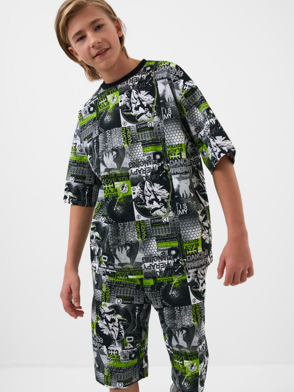 Комплект трикотажный для мальчиков: фуфайка (футболка), шорты