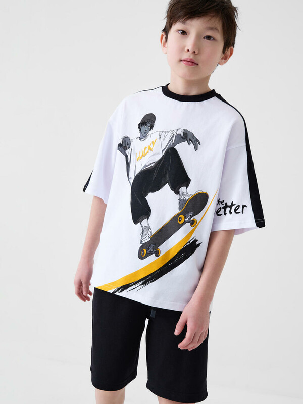 Комплект трикотажный для мальчиков: фуфайка (футболка), шорты