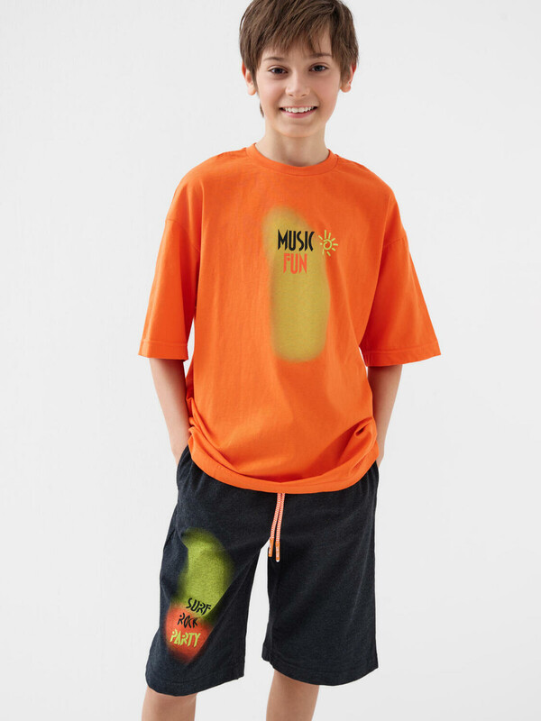 Комплект трикотажный для мальчиков: фуфайка (футболка), шорты