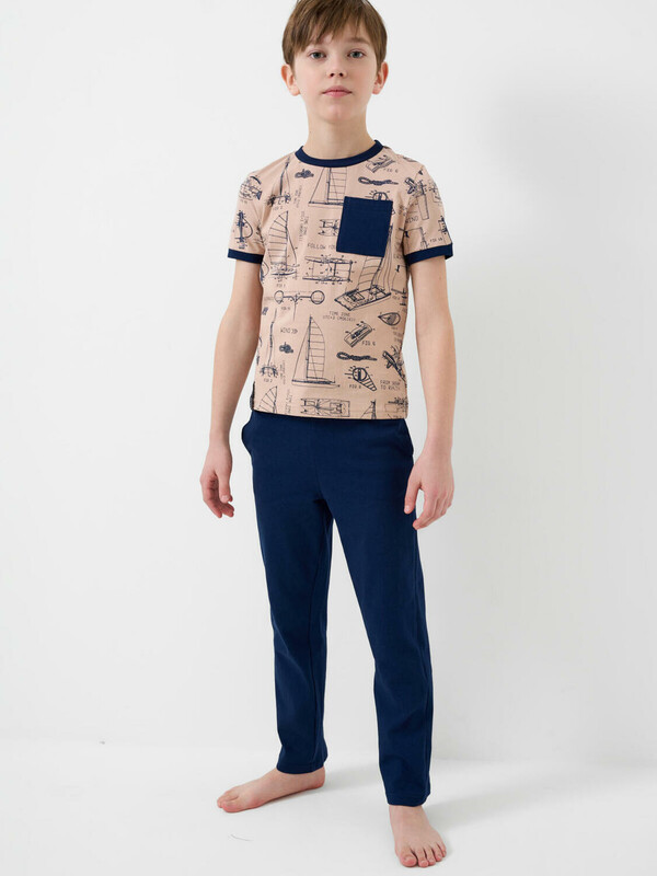 Комплект трикотажный для мальчиков: фуфайка (футболка), брюки