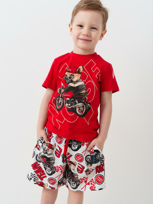 Комплект трикотажный для мальчиков: фуфайка (футболка), шорты