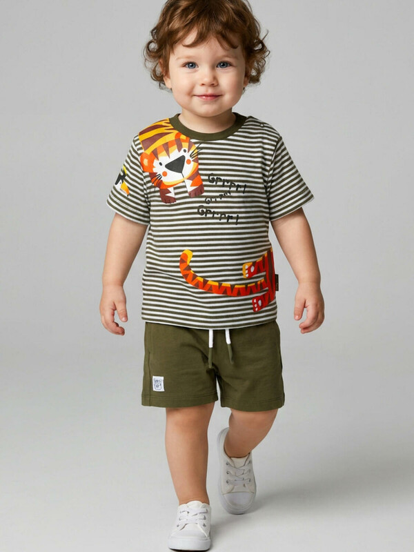 Комплект детский трикотажный для мальчиков: джемпер (футболка), шорты