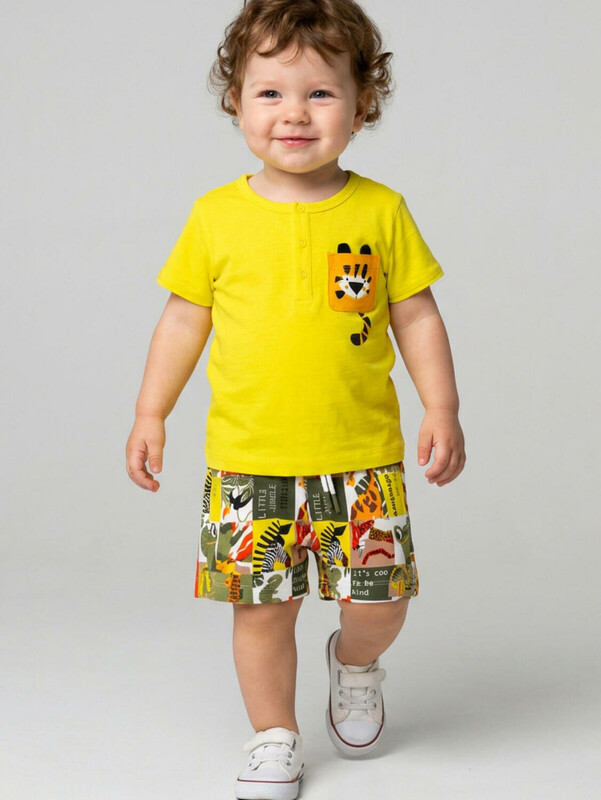 Комплект детский трикотажный для мальчиков: джемпер (футболка), шорты