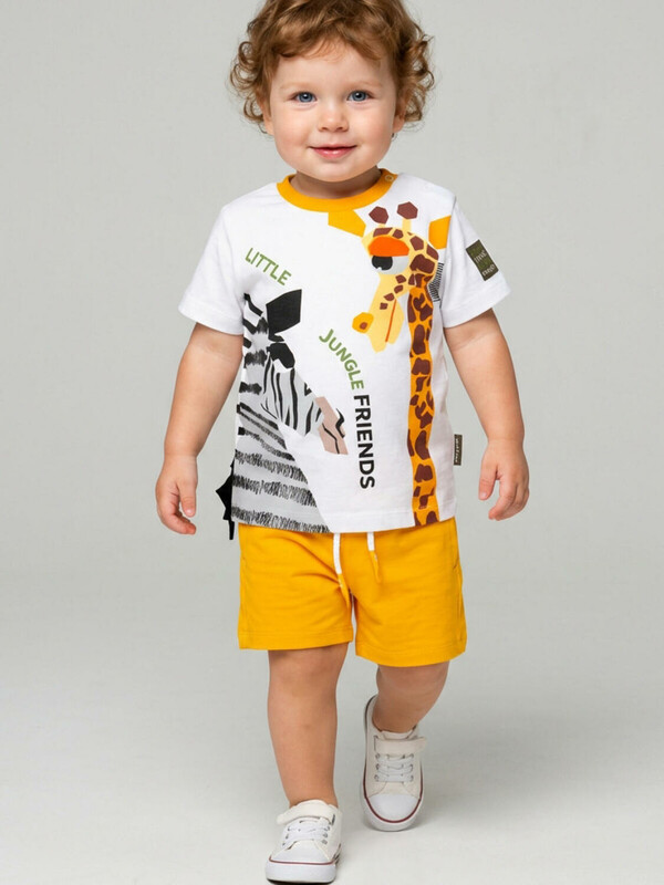 Комплект детский трикотажный для мальчиков: джемпер (футболка), шорты