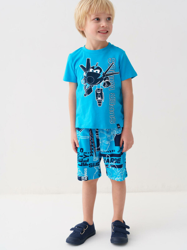 Комплект трикотажный для мальчиков: фуфайка (футболка), шорты