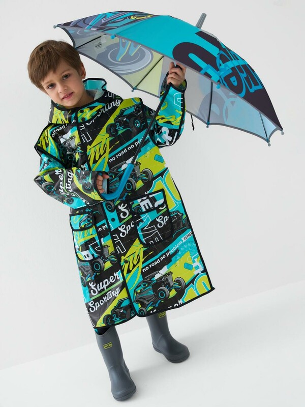 Плащ из полимерного материала для мальчиков (дождевик)