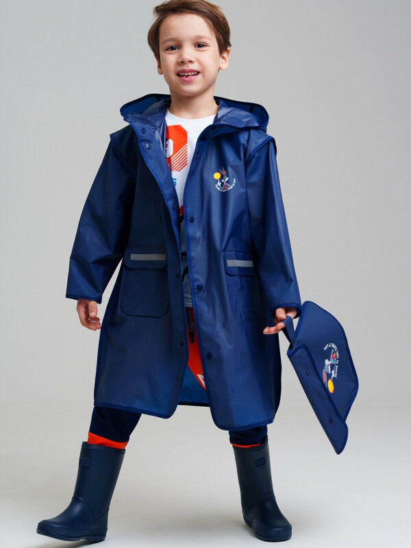 Плащ из полимерного материала для мальчиков (дождевик)