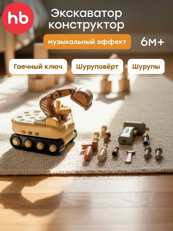 Игрушечный экскаватор конструктор HAPPY DIGGER «ХЭПИ ДИГЕР»