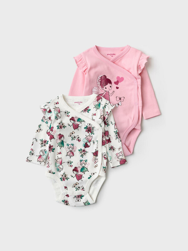 Боди детское трикотажное для девочек, 2 шт в комплекте