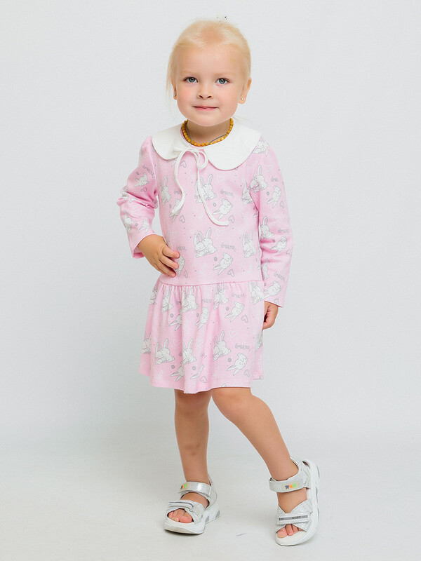 Платье с длинным рукавом со съёмным воротником (021_ОН24)