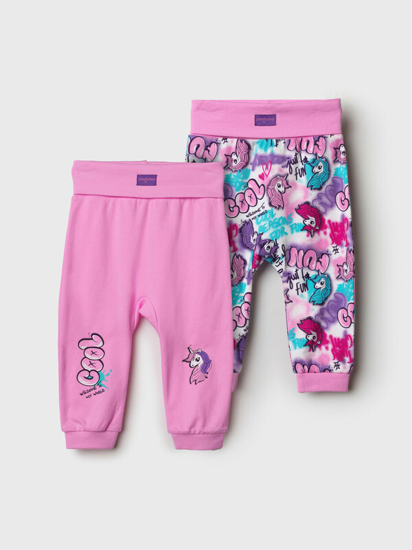 Ползунки детские трикотажные для девочек, 2 шт в комплекте