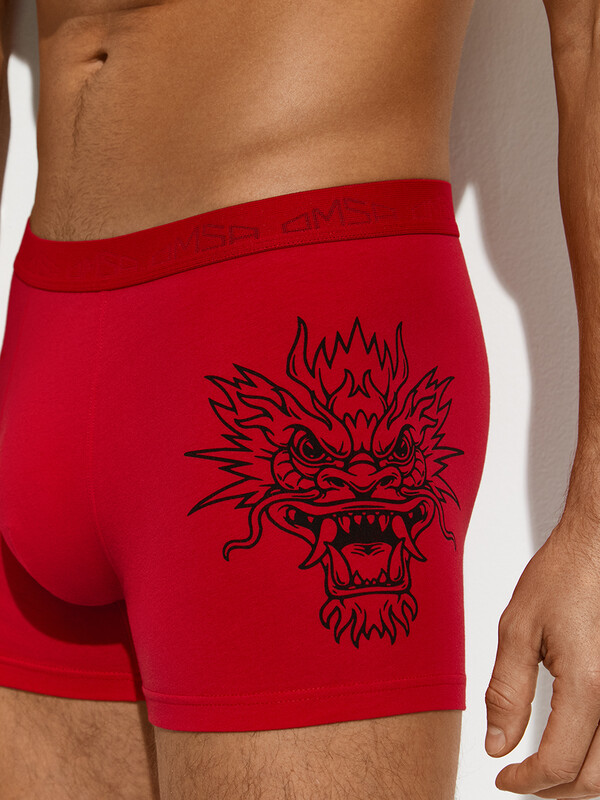 Боксеры Боксеры OmU 1234B Drago (дракон) Боксеры мужские с открытой резинкой, CO