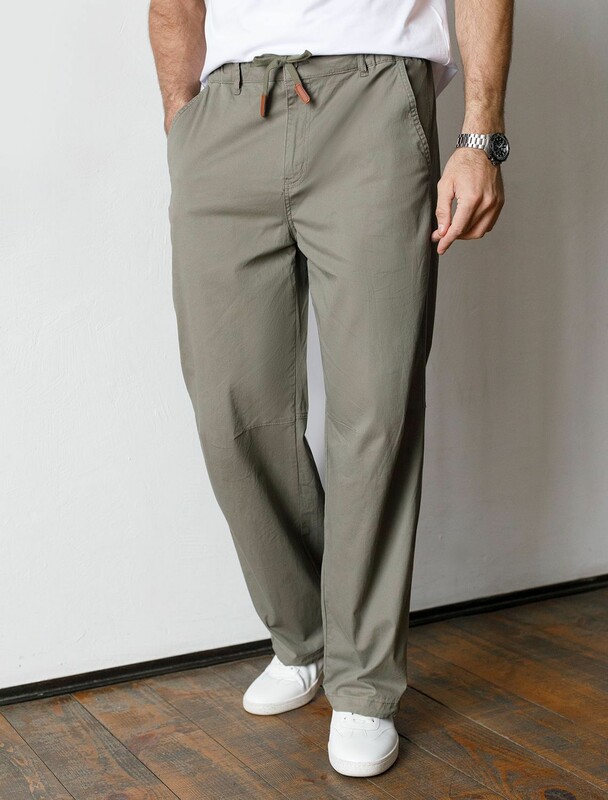 Брюки с поясом на резинке из эластичного твилла