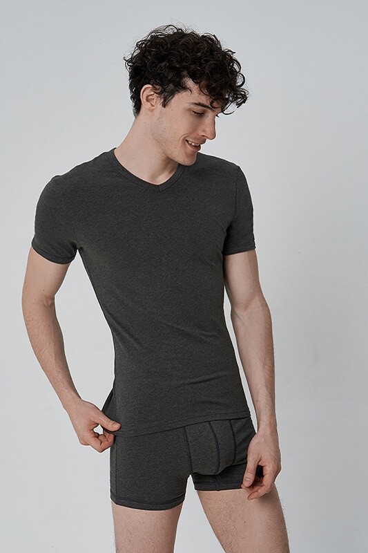 Футболка:муж. СЛИМ V-ВЫРЕЗ