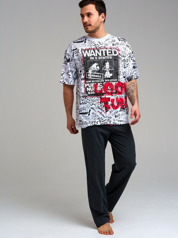 Комплект трикотажный для мужчин: фуфайка (футболка), брюки