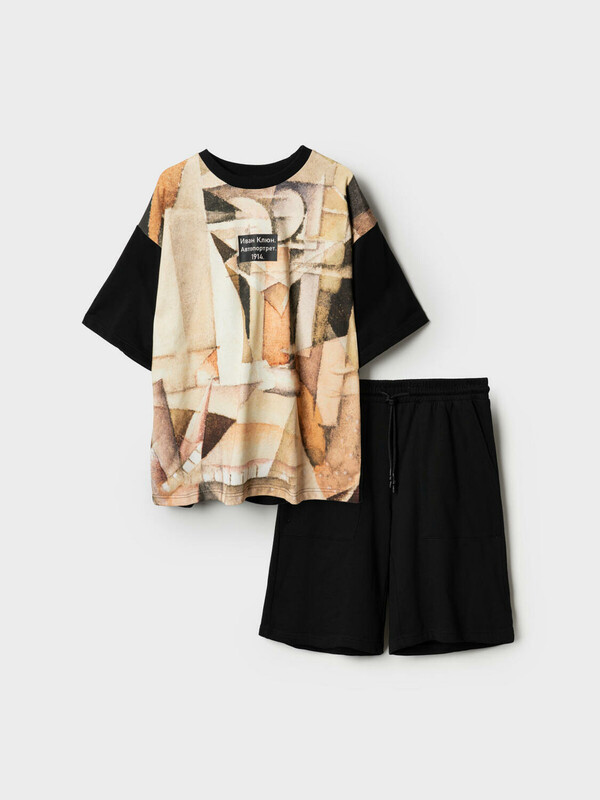 Комплект трикотажный для мужчин: фуфайка (футболка), шорты