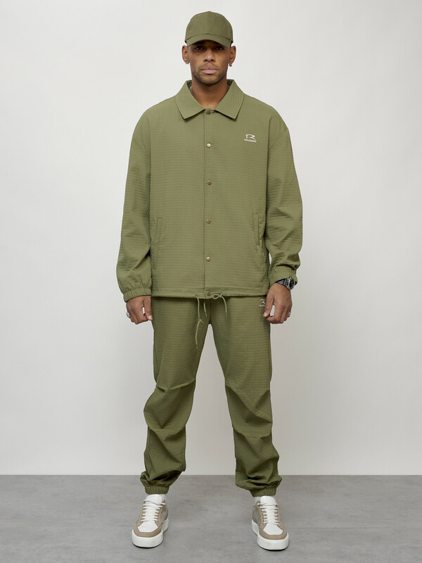 Спортивный костюм мужской модный цвета хаки 15010Kh